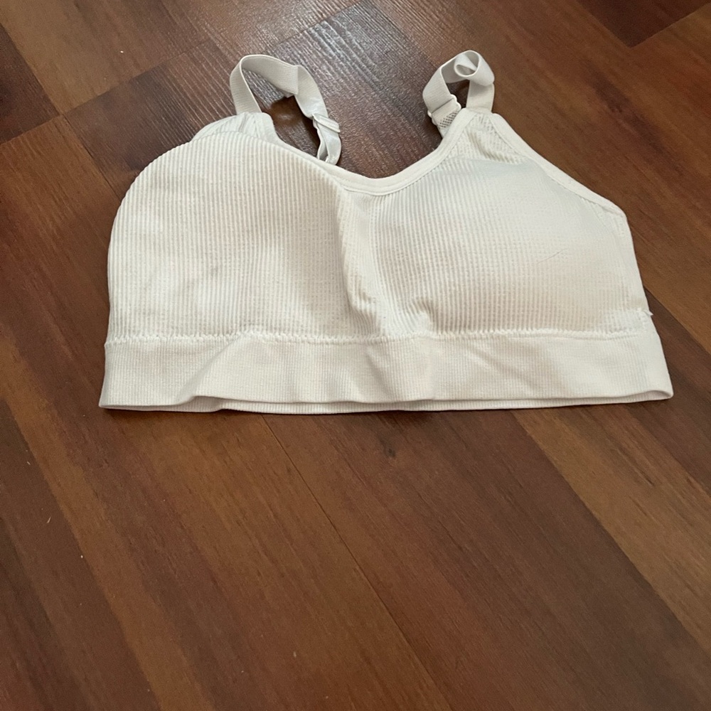 Cream Ribbed Bralette